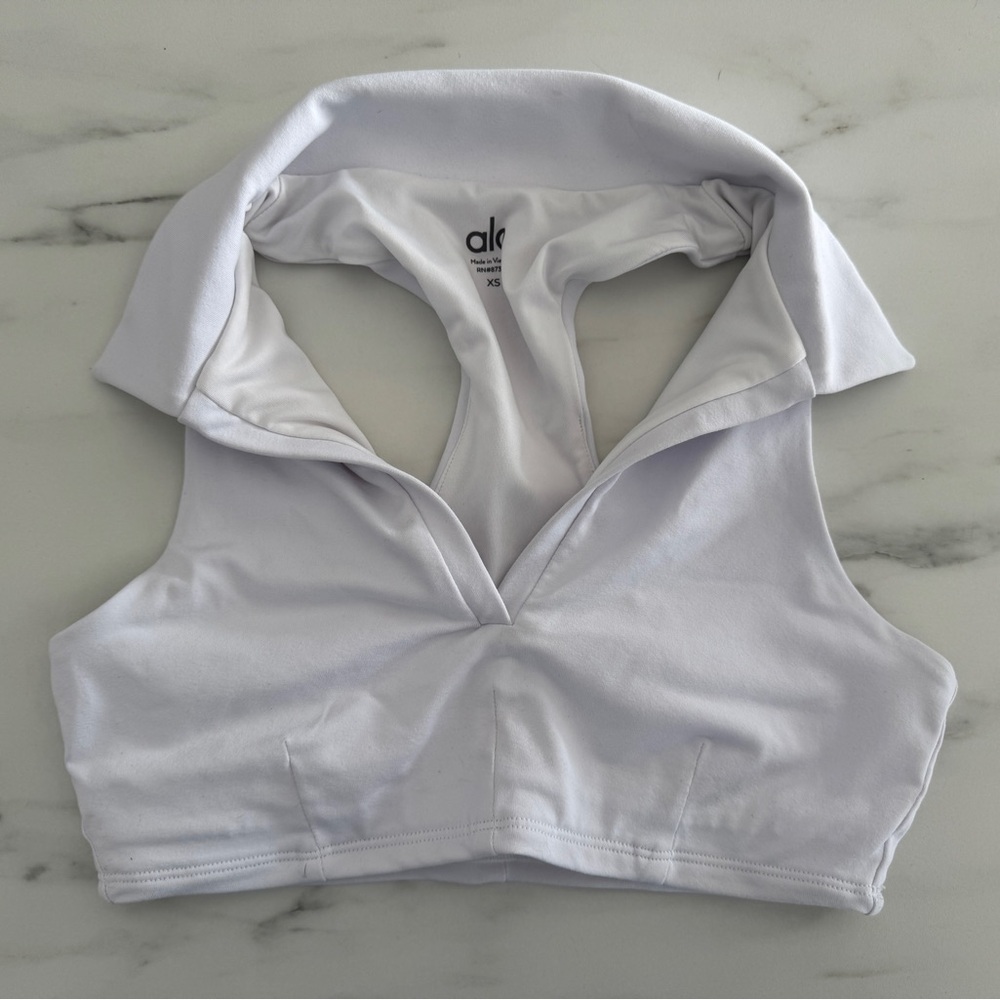 ALO Yoga Charmed Collar Bra Tank Top Size XS White